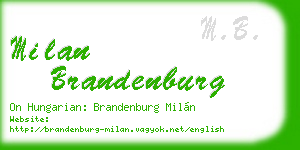milan brandenburg business card